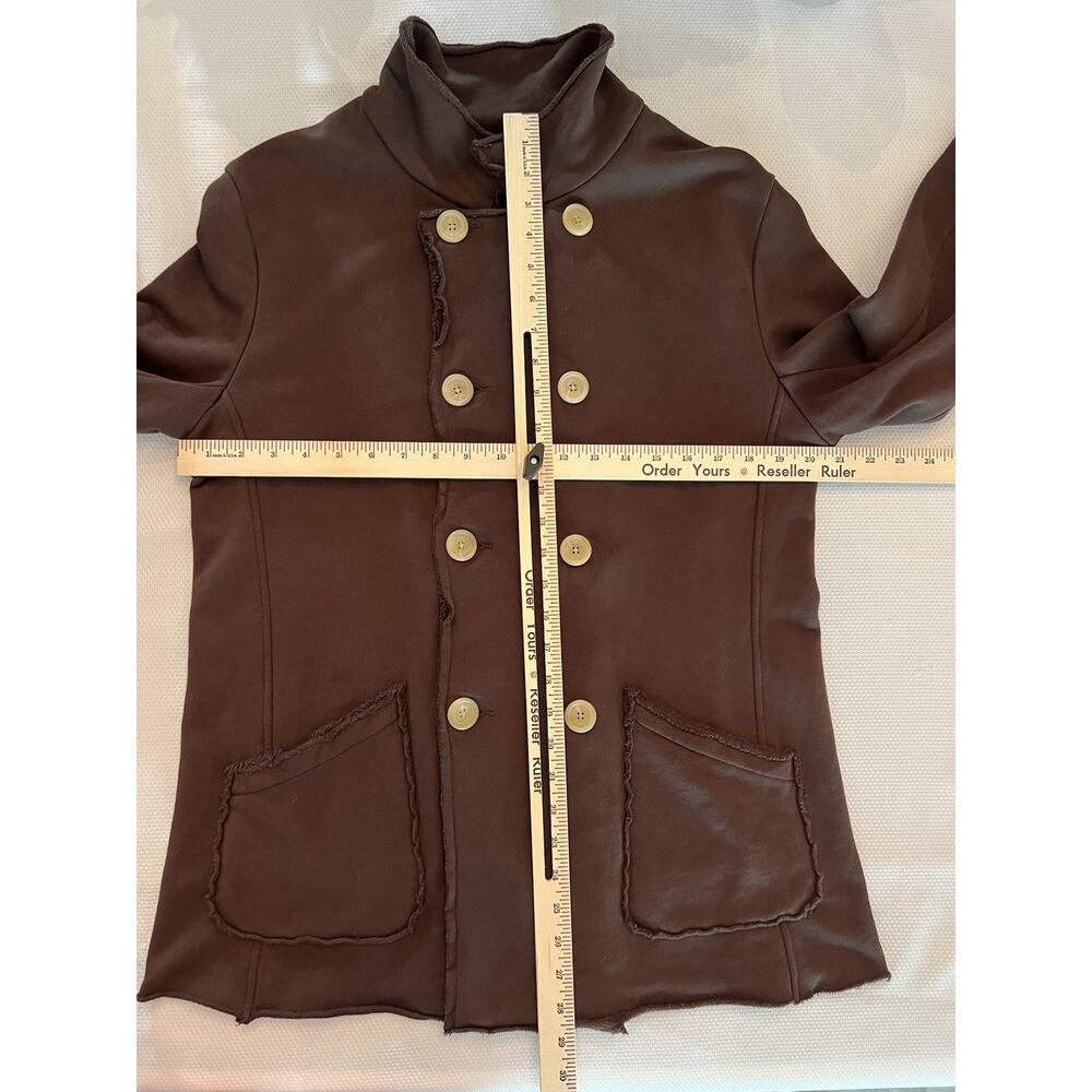 FRANK & EILEEN Belfast Double Breasted Peacoat BROWN M Retails $348 QUIET LUXURY - Picture 9 of 12